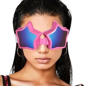Pink Oversized Five Pointed Star Shaped Sunglasses